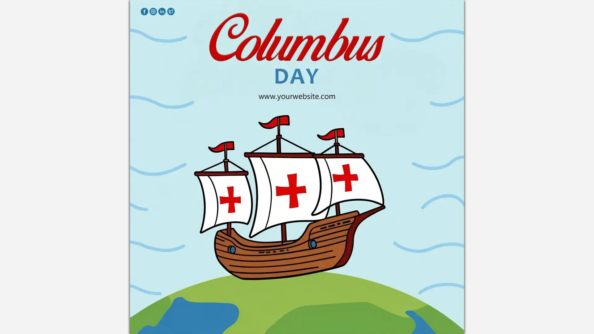 Columbus Day Instagram Post Template for Historical Celebrations